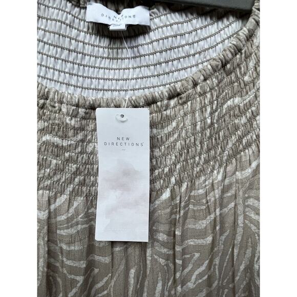 New Directions Ruffle Dress Womens large Desert Tiger Hot Tropics NEW‎ Tiered - Picture 9 of 10